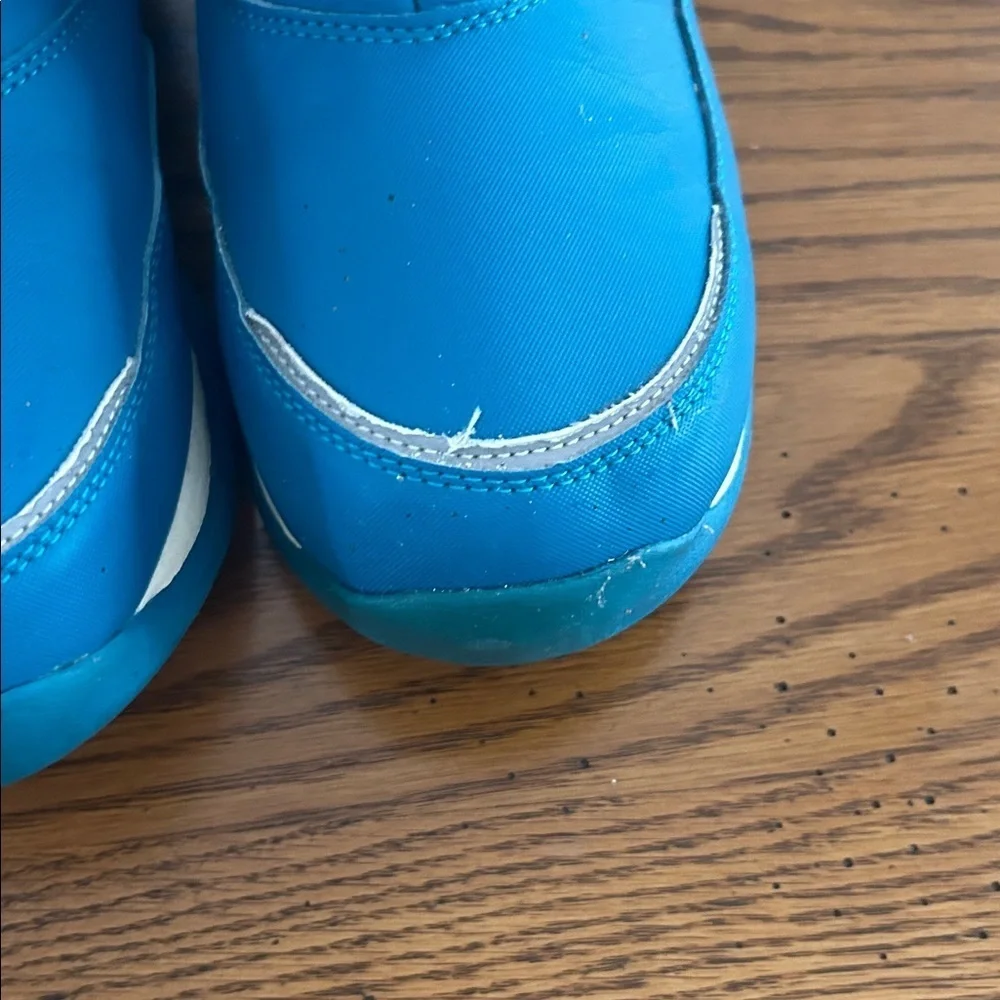 Blue and White Winter Boots